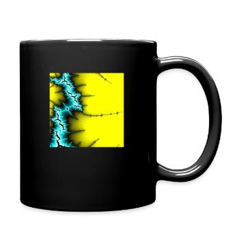 00041 Fraktal A gelb blitz - Tasse einfarbig - Schwarz - Rechts