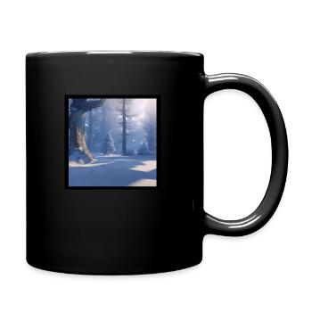 Eine verschneite Winterlandschaft - Tasse einfarbig - Schwarz - Rechts