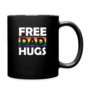 Gratuit Papa Hugs Arc-en-ciel LGBT Pride Cadeau de la fête des pères - Mug uni - noir - Droite