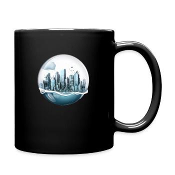 Atlantis - Ville sous-marine en bulle - Mug uni - noir - Droite
