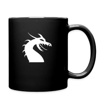 Drachenkopf Silhouette - Tasse einfarbig - Schwarz - Rechts
