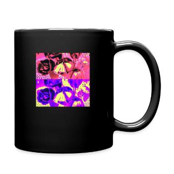 Tendance design florissante couleur magenta - Mug uni - noir - Droite