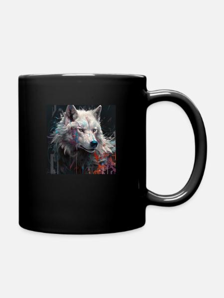 Wolf of Thousend Colors5 - Tasse einfarbig - Schwarz