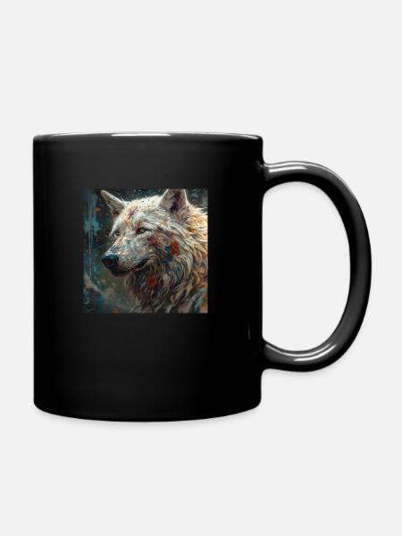 Wolf of Thousend Colors 4 - Full Colour Mug - black