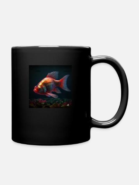 Lone Fish - Full Colour Mug - black