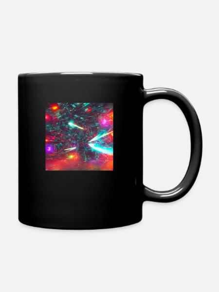 Vaisseau spatial néon - Mug uni - noir