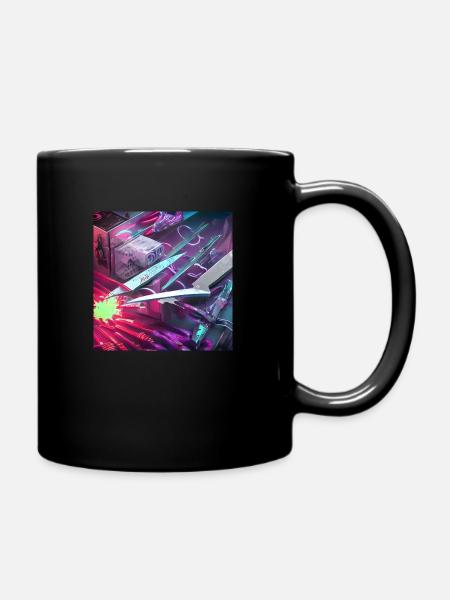 Blutiges Messer - Tasse einfarbig - Schwarz