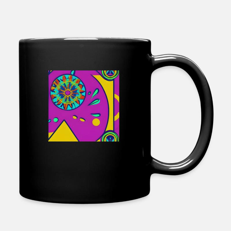 Pop cubism motif - Full Colour Mug - black