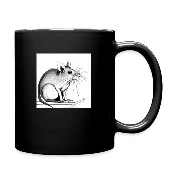 Ratte - Tasse einfarbig - Schwarz - Rechts