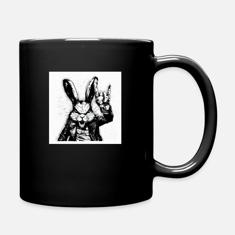 Rock it, Rabbit - Tasse einfarbig - Schwarz