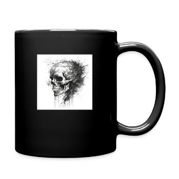 Crâne effrayant dans le style gothique et emo - Mug uni - noir - Droite