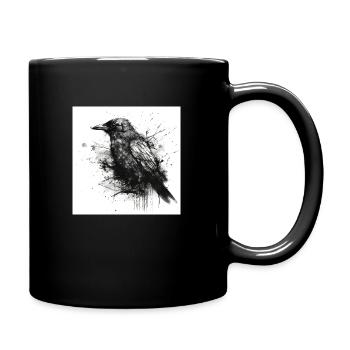 Corneille noire - illustration sombre - Mug uni - noir - Droite