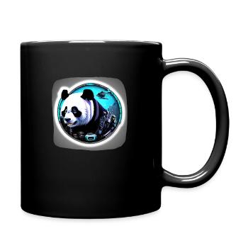 Futuristischer Space Panda - Tasse einfarbig - Schwarz - Rechts