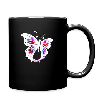 Multicolored butterfly - Full Colour Mug - black - Right