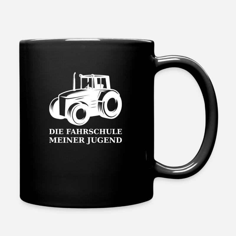 Traktor die Fahrschule meiner Jugend weiß - Tasse einfarbig - Schwarz