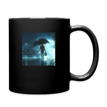 Regen Tag - Tasse einfarbig - Schwarz - Rechts