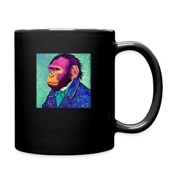 Monkey van gogh - Full Colour Mug - black - Right