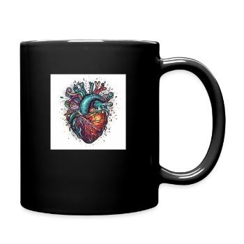 Cœur technique créatif pour la journée de valetnine - Mug uni - noir - Droite