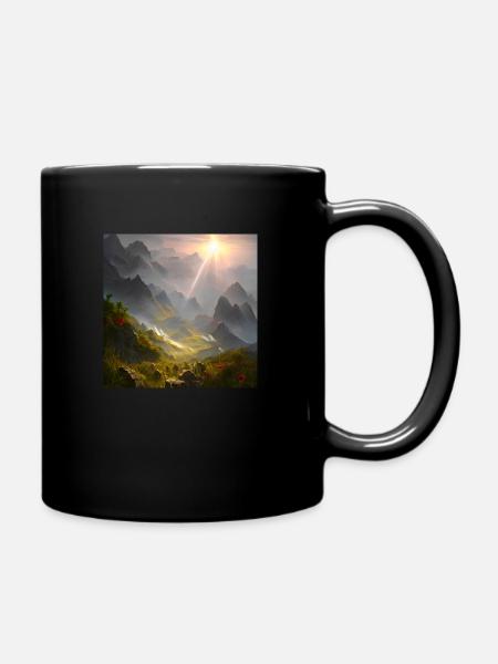 mountains - Tasse einfarbig - Schwarz