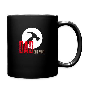 Papa Design Dad der Profi - Tasse einfarbig - Schwarz - Rechts