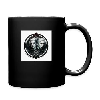 gemeaux 2 femmes en miroir - Mug uni - noir - Droite