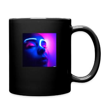 Neon Light - Face Girl - Pride -Bisexuell - Tasse einfarbig - Schwarz - Rechts