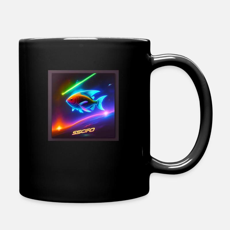 Retro Fish - Mug uni - noir