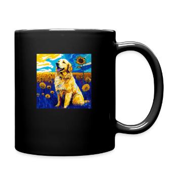 Golden Retriever Vincent van Gogh - Tasse einfarbig - Schwarz - Rechts