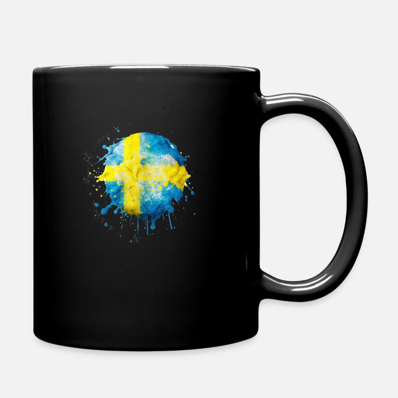 Le drapeau suédois comme une goutte de couleur - Mug uni - noir