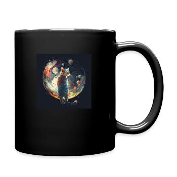 Space cat galaxy - Tasse einfarbig - Schwarz - Rechts