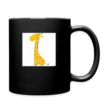 Illustrations animalières pour enfants bébé girafe - Mug uni - noir - Droite