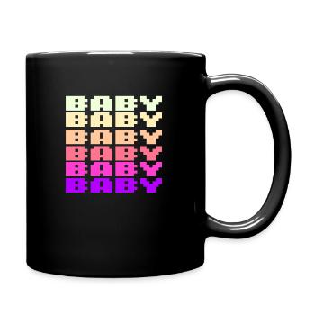 BABY Schriftzug Retro Gaming 8bit - Tasse einfarbig - Schwarz - Rechts
