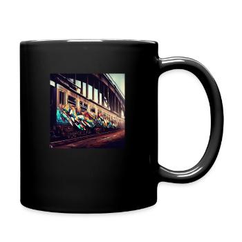 Graffiti Train Artwork - Tasse einfarbig - Schwarz - Rechts