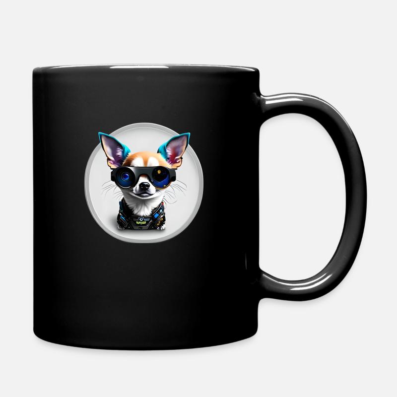 Steampunk Chihuahua - Full Colour Mug - black