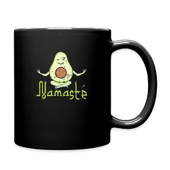 Namaste Avocado - Tasse einfarbig - Schwarz - Rechts