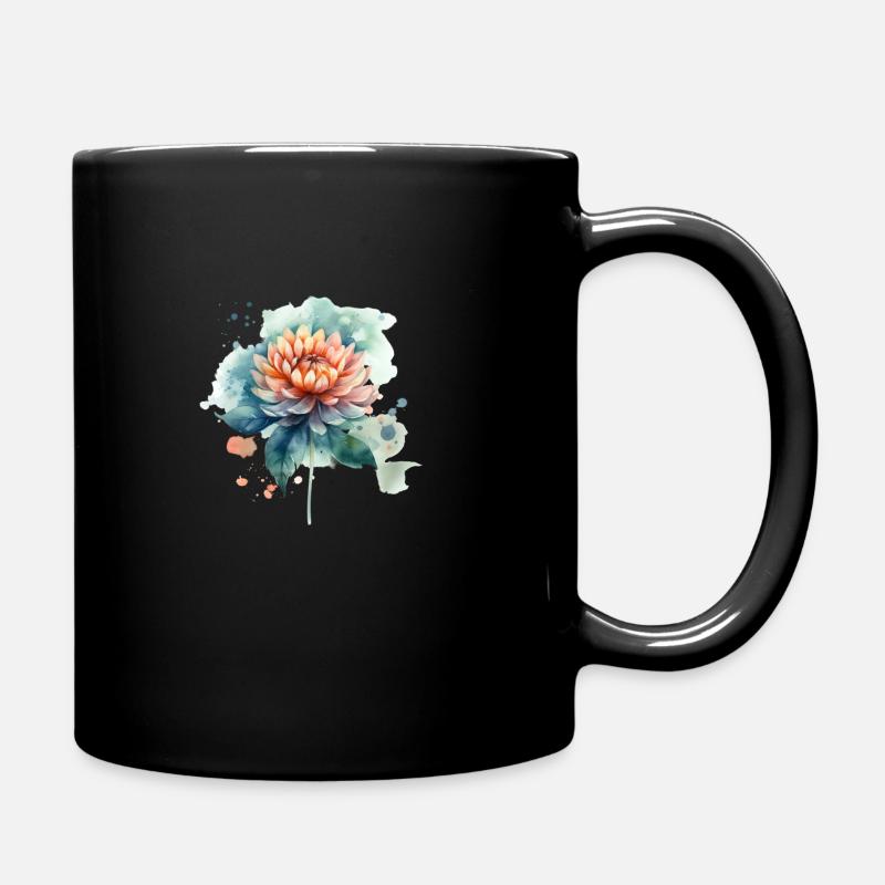 Watercolor Boho Blossom - Tasse einfarbig - Schwarz