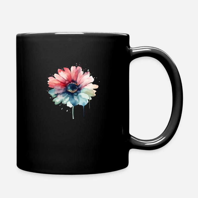Watercolor Boho Blossom - Tasse einfarbig - Schwarz