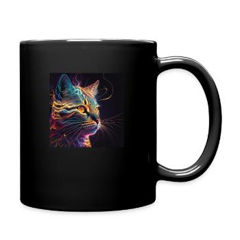 Psy-Katzen: Farbenfroh und Einzigartig - Tasse einfarbig - Schwarz - Rechts