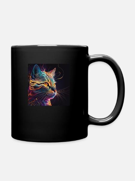 Psy Cats: Colorful and Unique - Full Colour Mug - black
