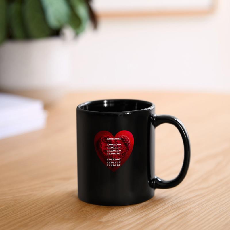 Encrypted declaration of love in binary code Full Colour Mug