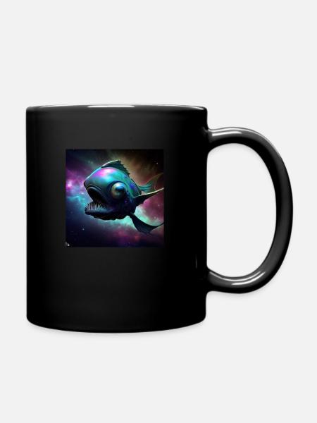 Spacefishartwork by Bruederchen - Tasse einfarbig - Schwarz