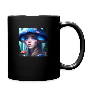 Mushroom Girl in Forest (Style: Fantasy) - Tasse einfarbig - Schwarz - Rechts