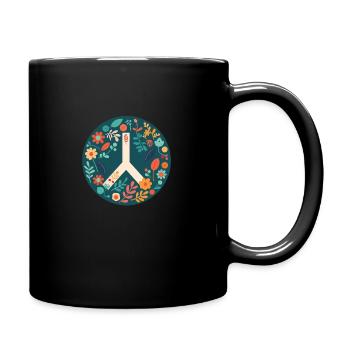 Peace and love - Full Colour Mug - black - Right