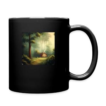 Forrest with house - Tasse einfarbig - Schwarz - Rechts