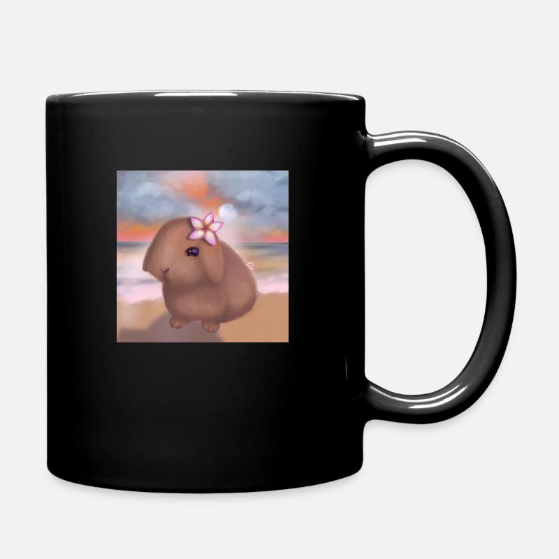 Hase am Strand - Tasse einfarbig - Schwarz