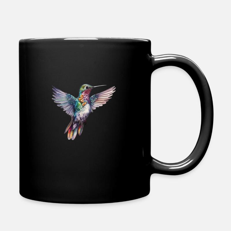 Fliegender Kolibri Vogel Exotische Vogelwelt - Tasse einfarbig - Schwarz