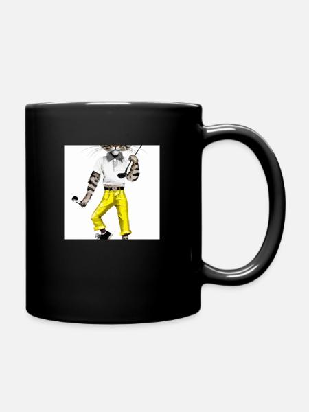 Die coole Golfkatze - Tasse einfarbig - Schwarz