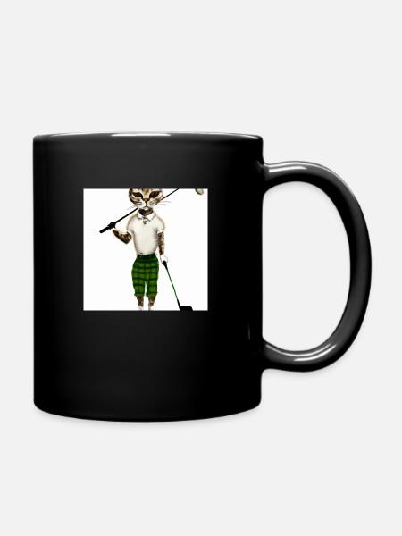 Golfkatze als Model - Tasse einfarbig - Schwarz