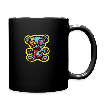 Funny Horror Scary Bear Halloween Shadowy Bear - Full Colour Mug - black - Right