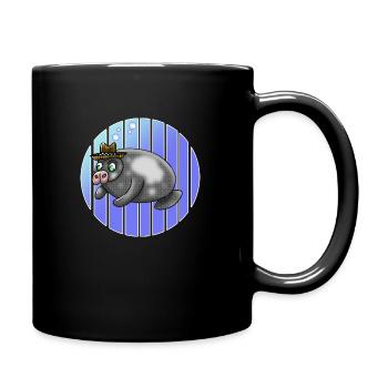 Manati Seekuh Ska Hut lustige Tiere - Tasse einfarbig - Schwarz - Rechts